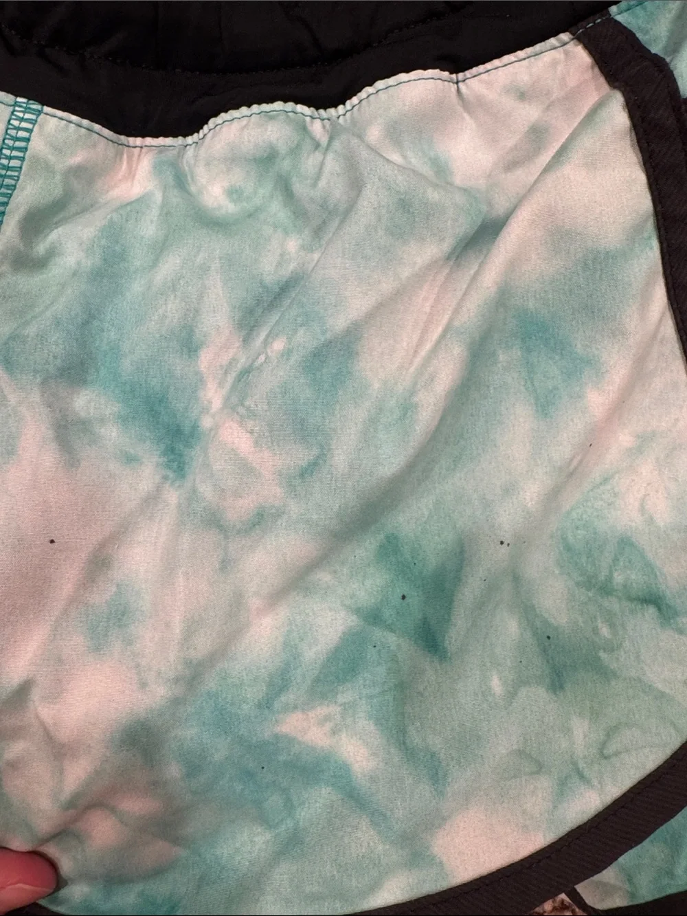 lululemon athletica Teal Tie-Dye Athletic Shorts with Black Trim